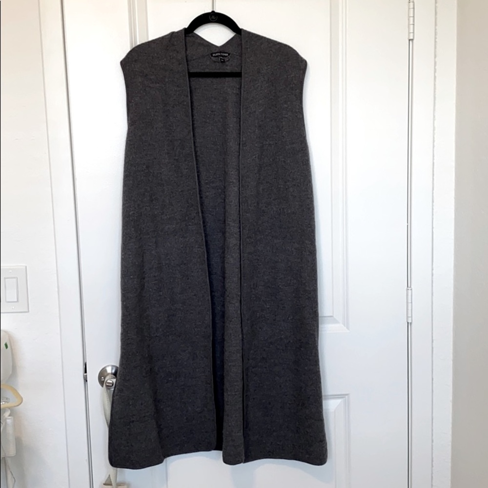 Long merino wool vest